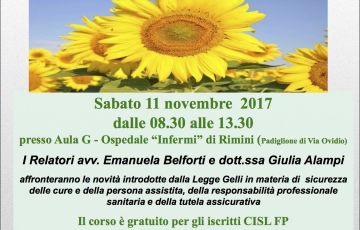 Corsi di formazione: SANITA' -  sabato 11 novembre 2017 Rimini - 