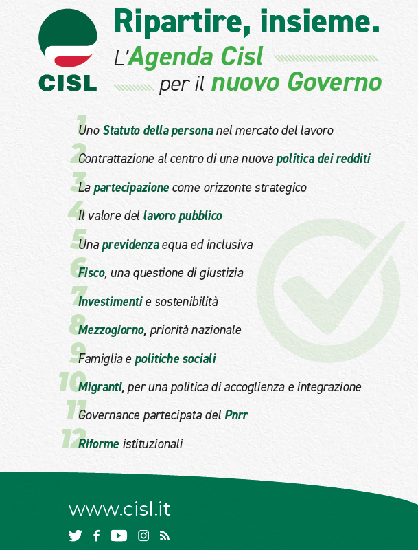 RILANCIARE IL LAVORO PUBBLICO È UNA PRIORITÀ – L’AGENDA CISL PER IL NUOVO GOVERNO