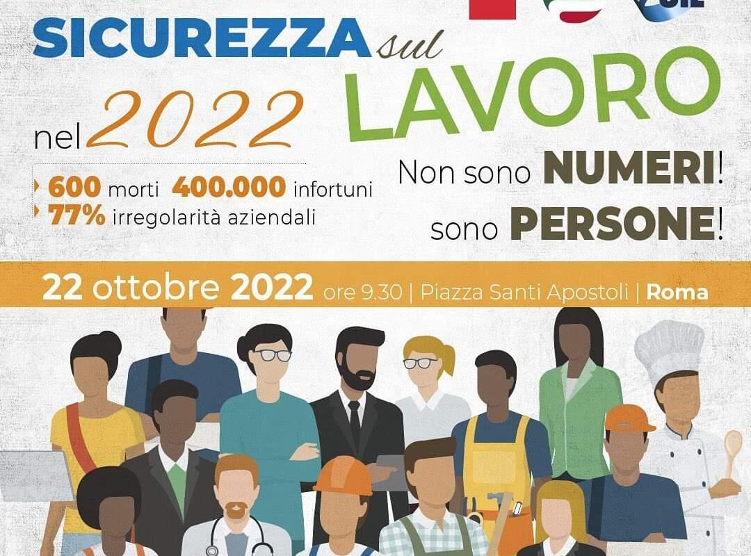 Sabato 22 ottobre: manifestazione a Roma per la salute e la sicurezza sul lavoro.